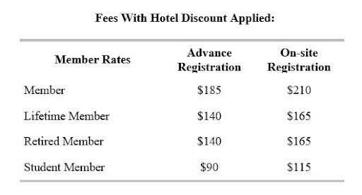 Registration Fees Discount Table