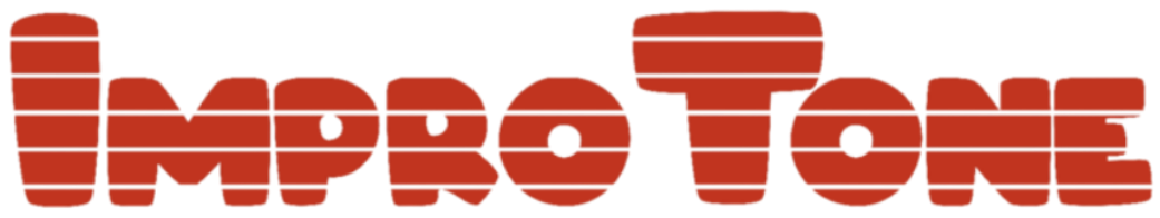 ImproTone logo - red rounded block letters with the suggestion of musical staff lines